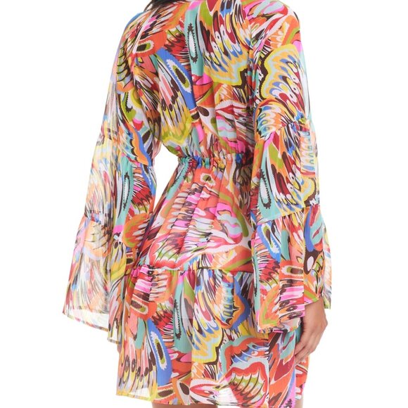 Bleu by Rod Beattie Break the Mold Chiffon Cover Up Swimsuit Size M Multicolor - Picture 2 of 2